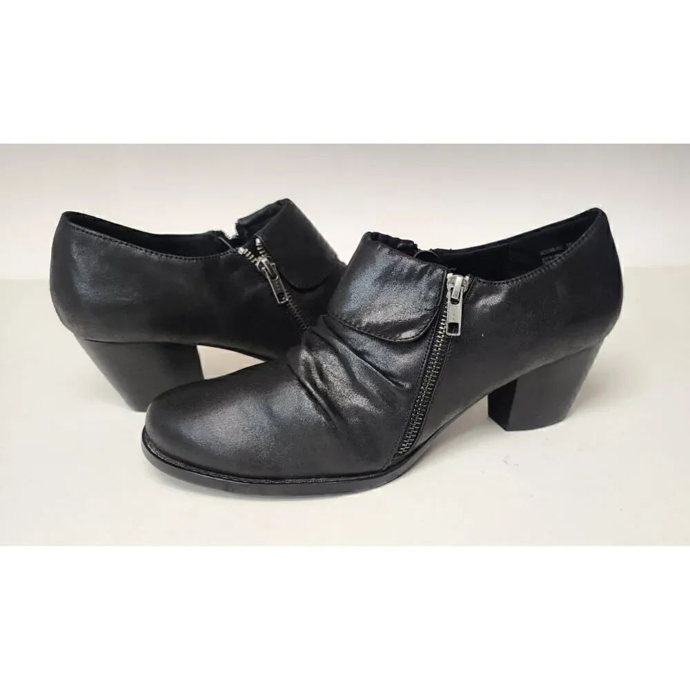Baretraps Women's Rosamund Black Ankle Booties Side Zippers 10M